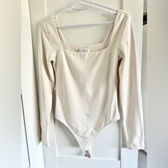 ARITZIA BABATON Contour Square Neck Long Sleeve Bodysuit • Cream/Ivory • Small - Picture 3 of 11